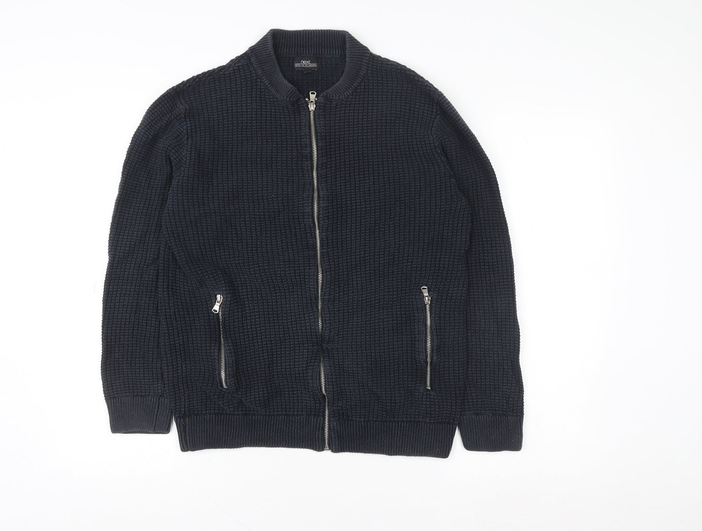 Next Men's Blue Full Zip Knit Sweatshirt Size M