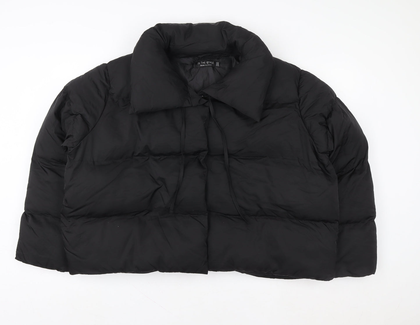 In The Style Women’s Black Cropped Puffer Jacket Size 20 Winter Coat