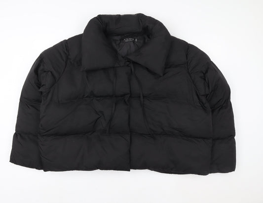 In The Style Women’s Black Cropped Puffer Jacket Size 20 Winter Coat