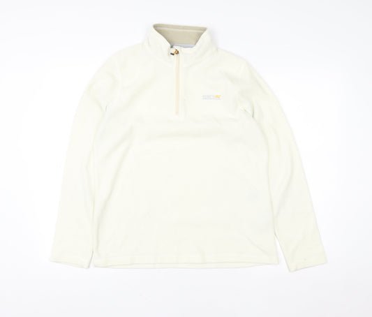 Regatta Women Beige Fleece 1/4 Zip Pullover Sweatshirt UK 12