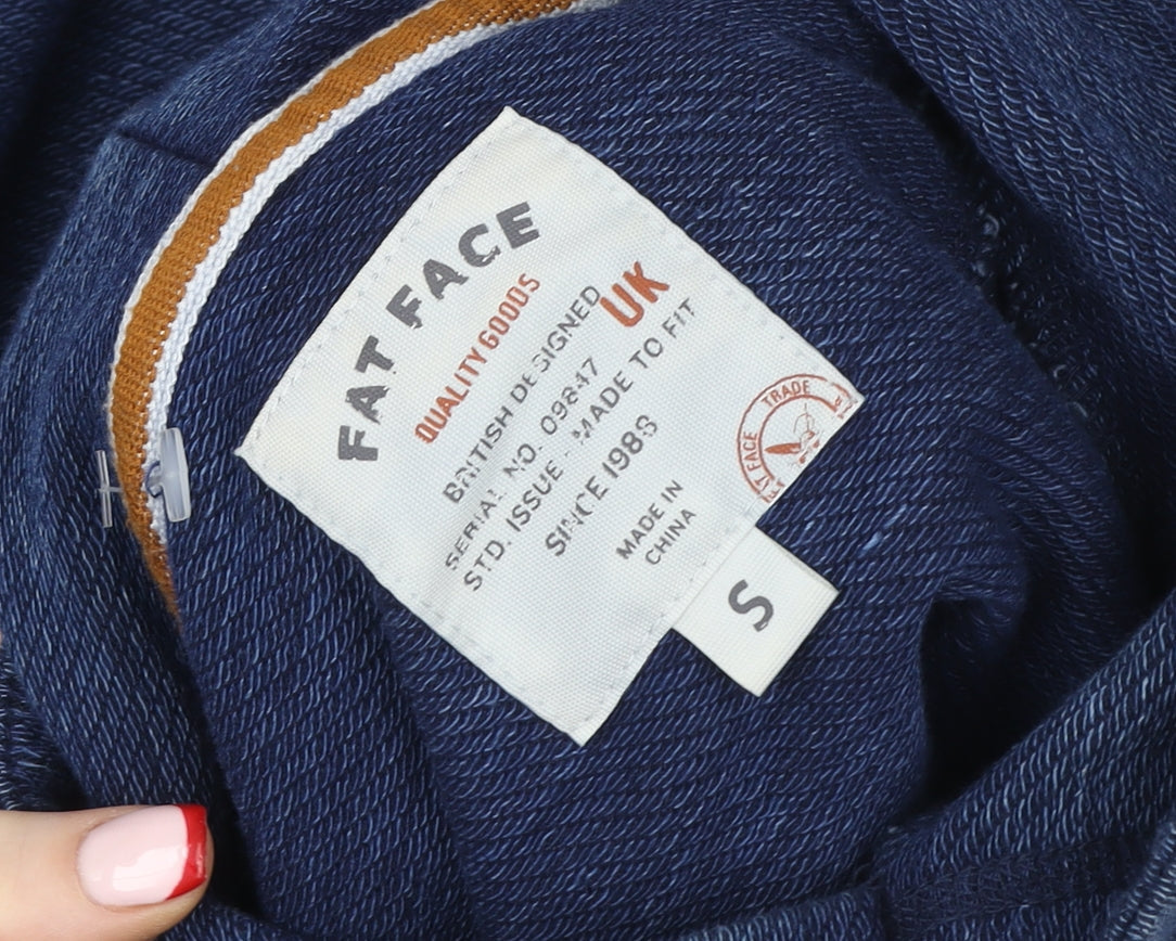 Fat Face Womens Blue Pullover Hoodie Small Cotton Blend Casual