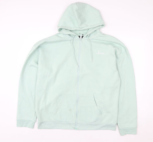 Bench Women Mint Green Full Zip Hoodie Size L UK 14 Hooded Sweatshirt