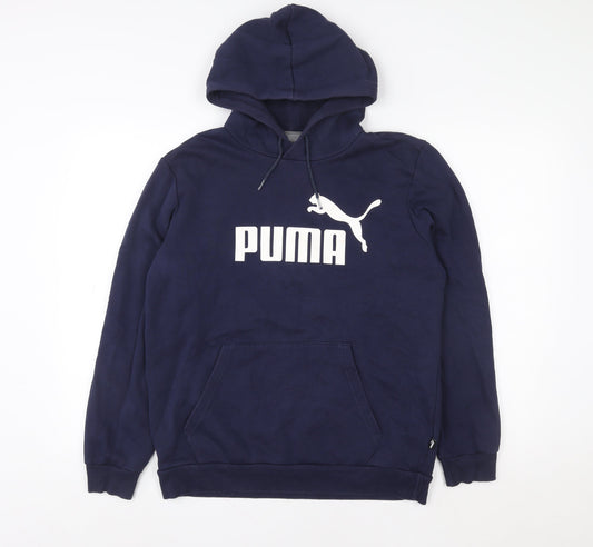 Puma Women Navy Blue Small Pullover Hoodie Sweatshirt
