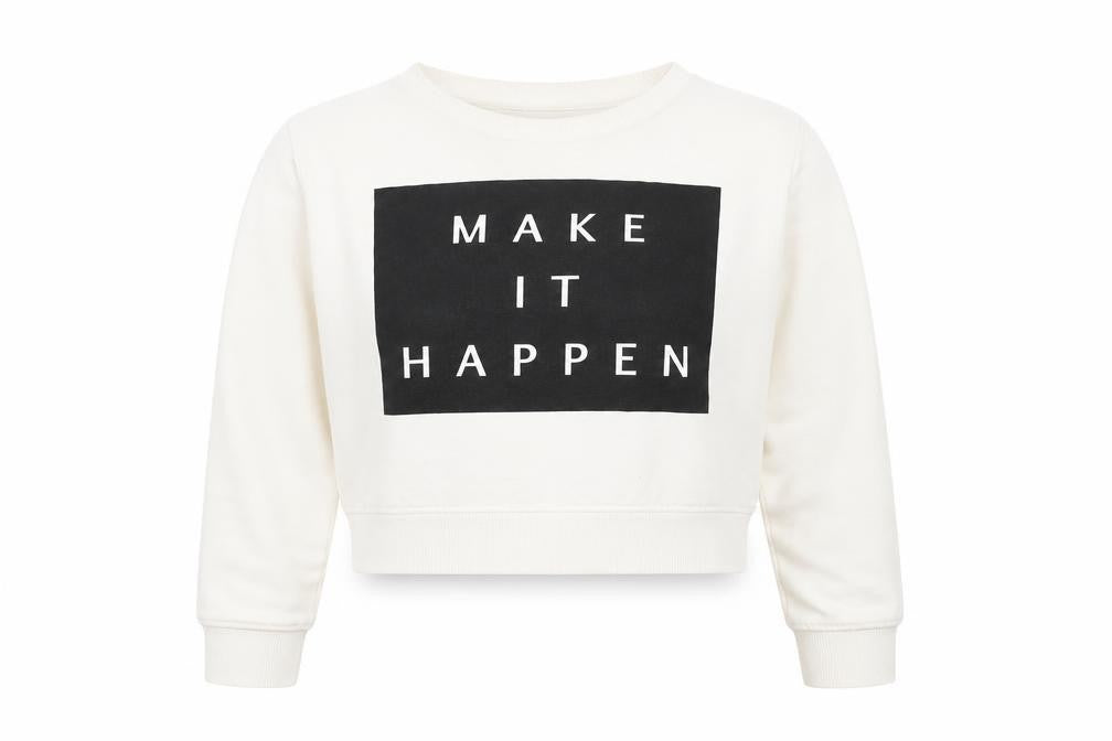 New Look Womens Ivory Graphic Print Sweatshirt Size 14