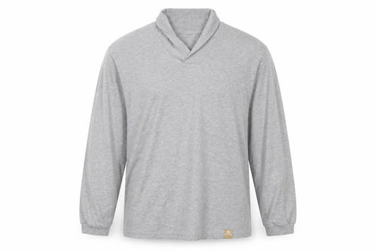 Hydra Active Men’s Grey Long Sleeve Cotton Roll Neck Top Size M