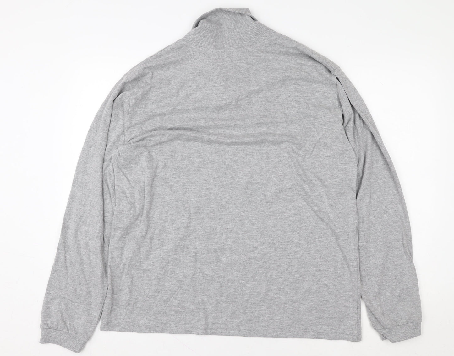 Hydra Active Men’s Grey Long Sleeve Cotton Roll Neck Top Size M