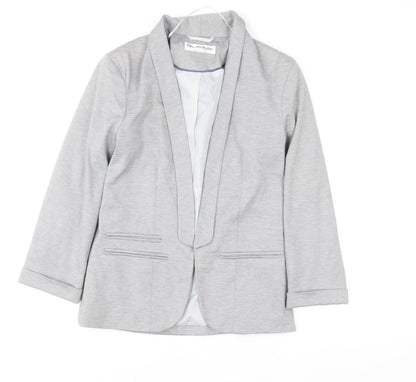 Additional front view of Miss Selfridge Women’s Grey Cotton Blend Blazer Jacket, size UK 6