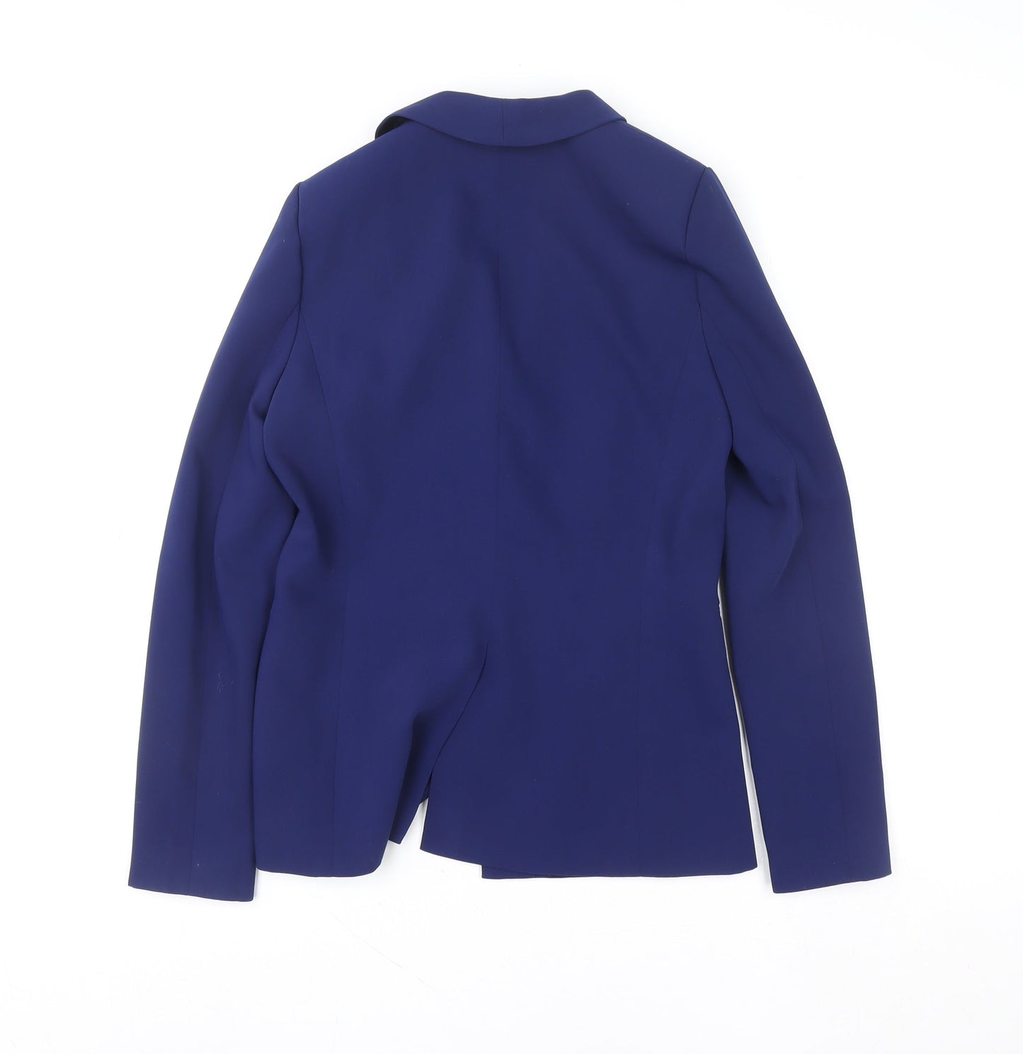 Aijek Womens Blue Polyester Slim Fit Open Front Blazer Size 2