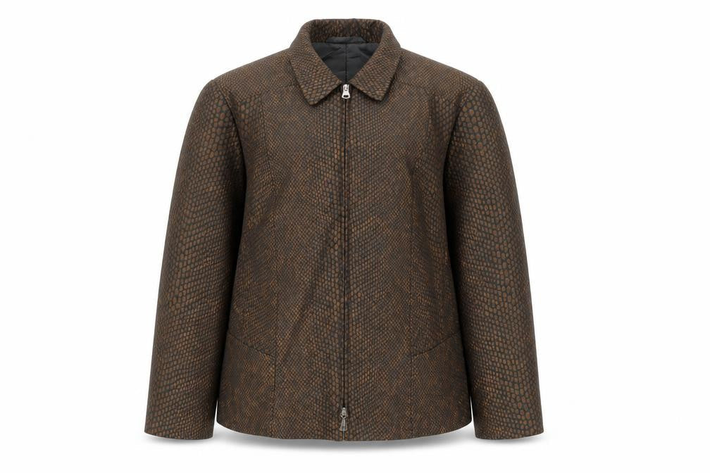 Gerry Weber Women's Brown Geometric Zip Up Jacket Size 46 Regular