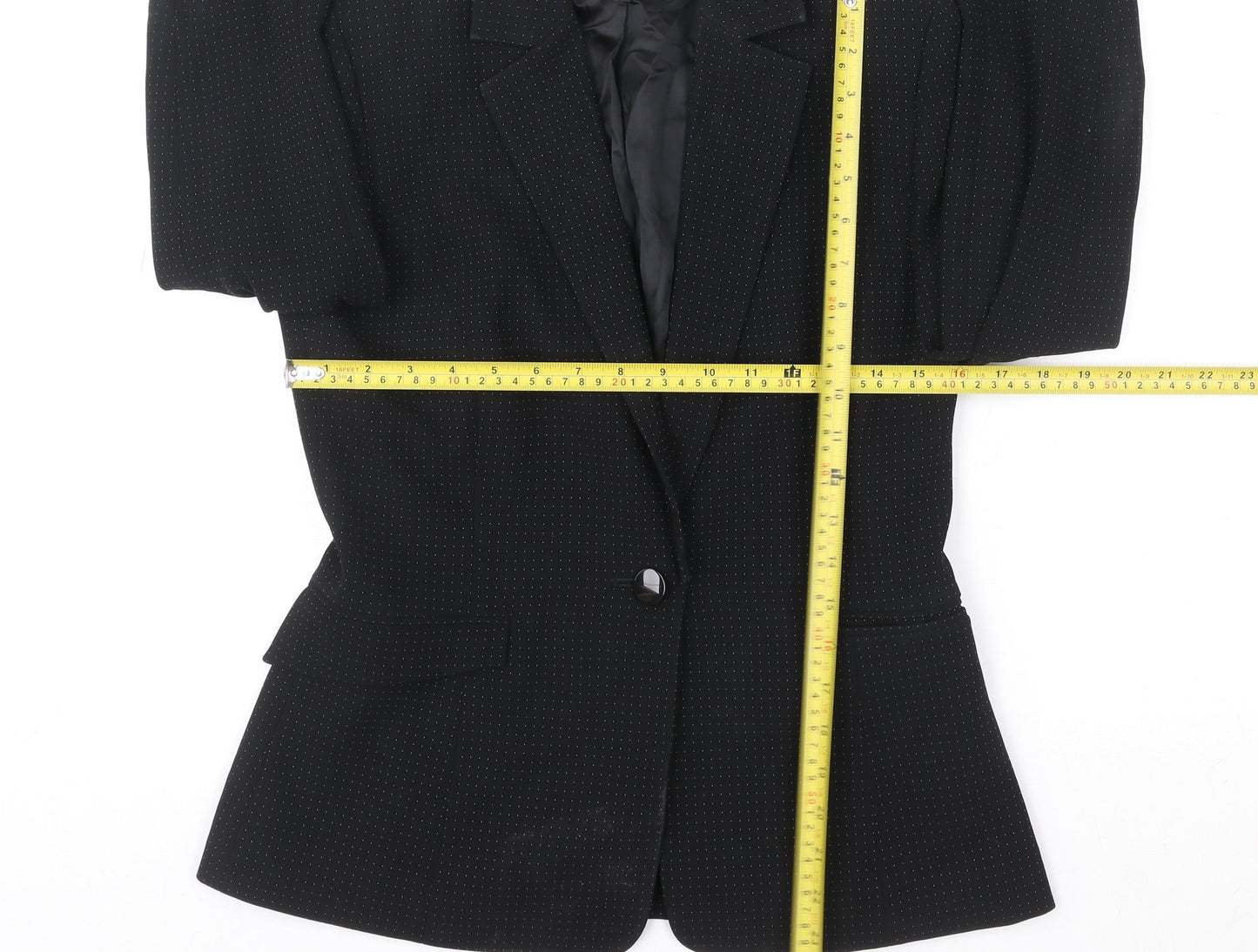 Hobbs Women’s Black Wool Blend Single-Breasted Blazer Size 10