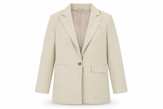 ASOS DESIGN Women Beige Blazer Jacket UK 12 Regular Fit Single-Breasted