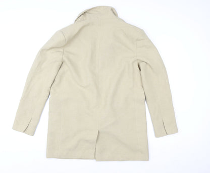Close-up detail of ASOS DESIGN Women Beige Blazer Jacket UK 12 Regular Fit Single-Breasted