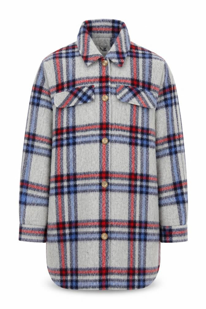 Next Men’s Grey Checked Wool Blend Long Coatigan XL