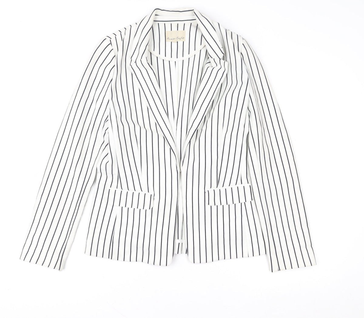 Phase Eight Womens White Striped Blazer Jacket Size 10 Regular Fit