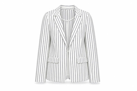 Phase Eight Womens White Striped Blazer Jacket Size 10 Regular Fit