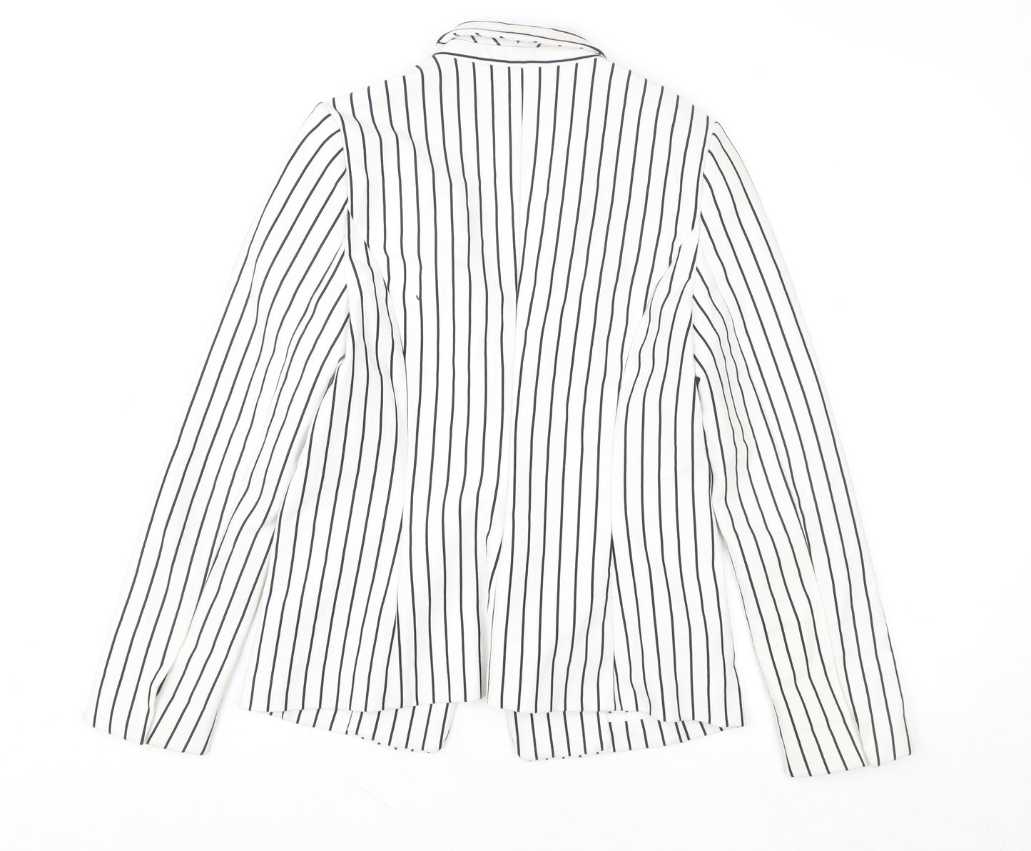 Phase Eight Womens White Striped Blazer Jacket Size 10 Regular Fit