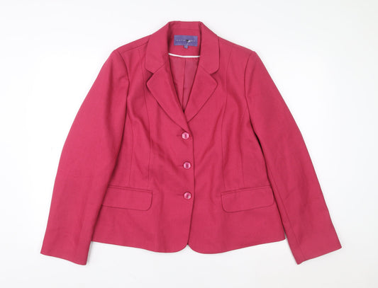Autonomy Womens Pink Classic Blazer Jacket Size 16 Single Breasted Twill