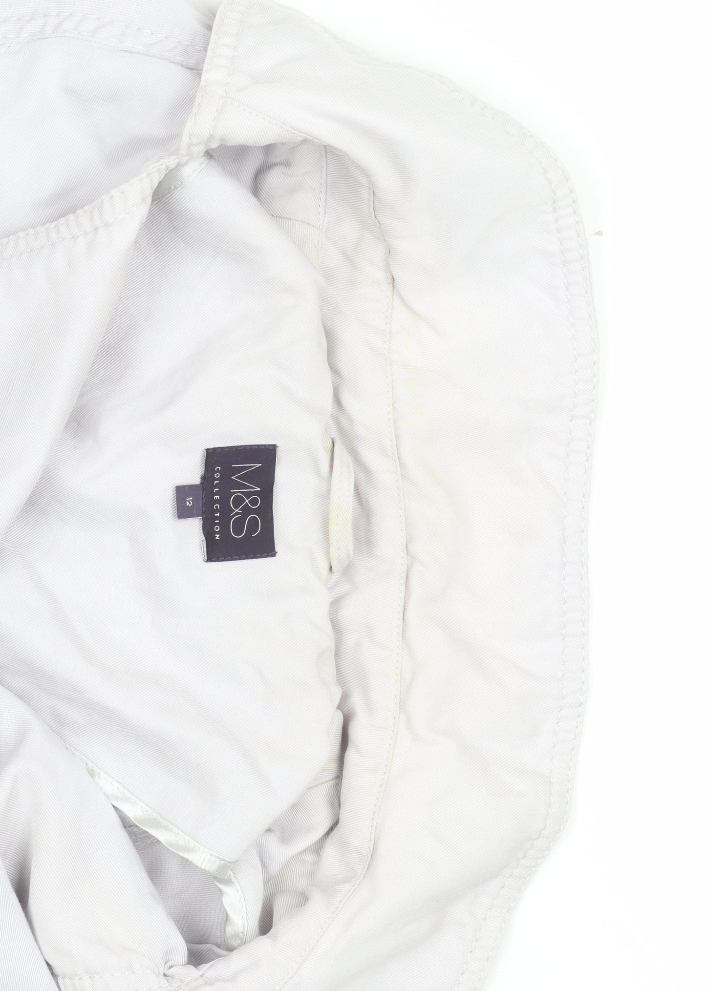 Marks and Spencer Women Grey Size 12 Lyocell Mid-Length Jacket