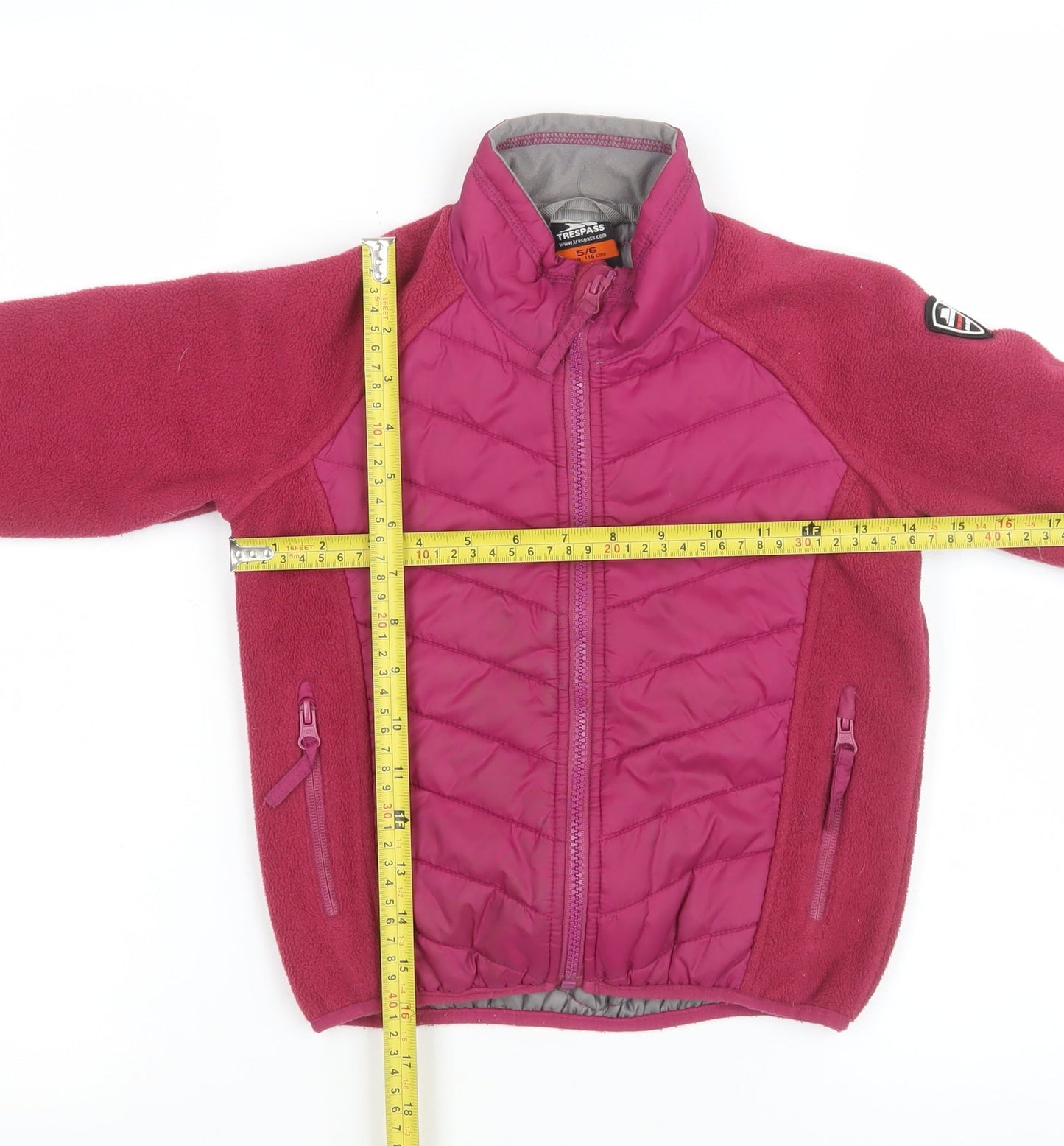 Trespass Girls Pink Puffer Jacket 5-6 Years Quilted Fleece Lined Coat