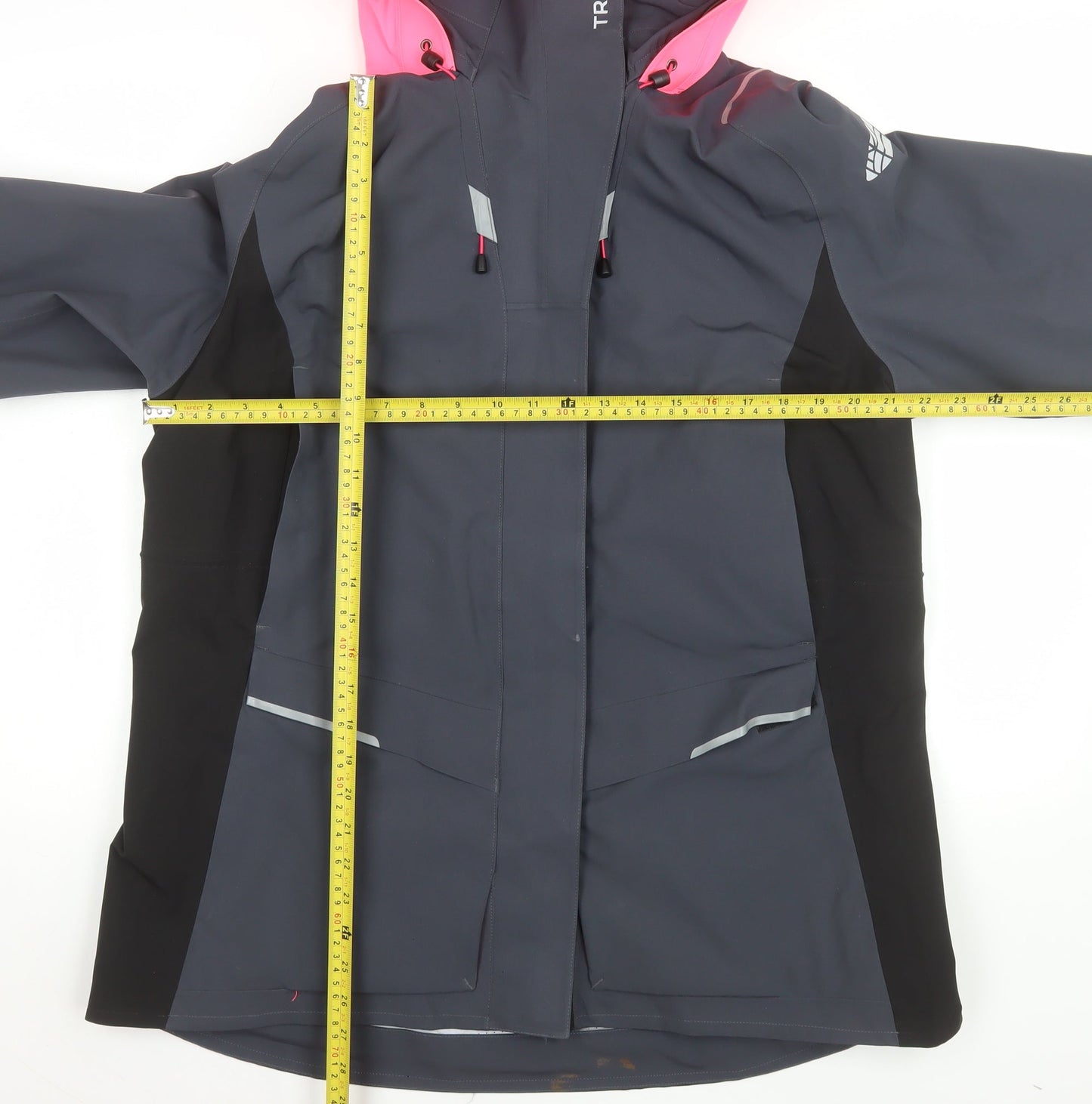 Tribord Women Grey Waterproof Hooded Rain Jacket XL