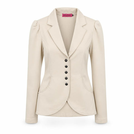 Boohoo Women’s Beige Tailored Blazer UK 10 Lightweight Stretch Jacket
