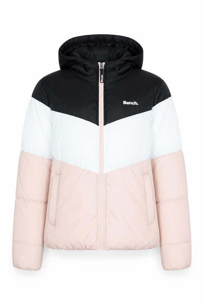 Bench Womens Multicoloured Puffer Jacket Hooded UK 16 XL Winter Coat