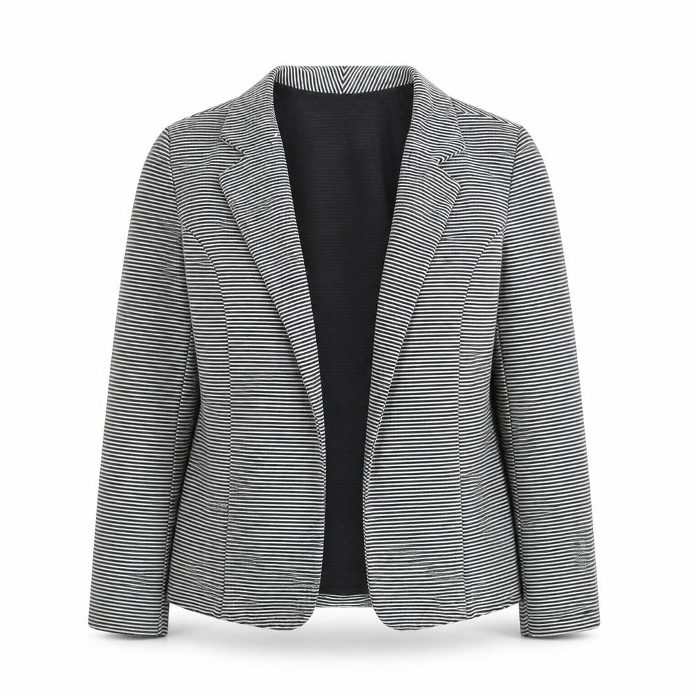 Next Women Black and White Striped Single Breasted Blazer Size 14