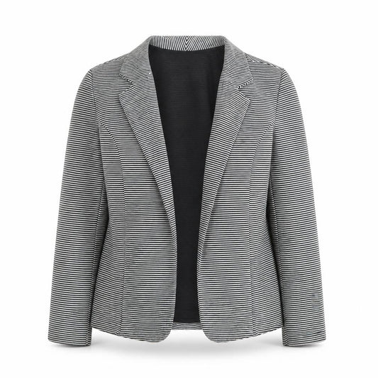 Next Women Black and White Striped Single Breasted Blazer Size 14