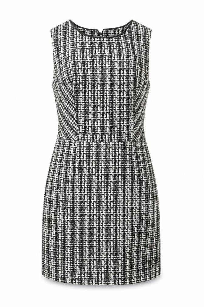 Oasis Women Black Check Sleeveless Shift Dress Size 10