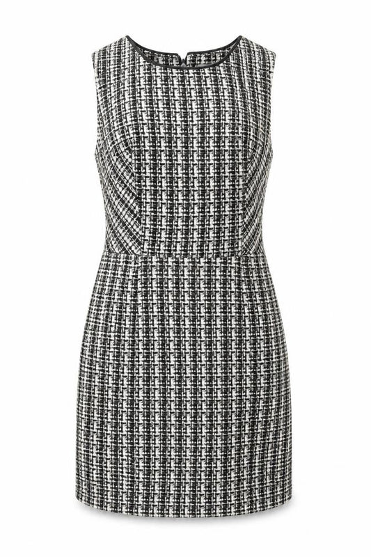 Oasis Women Black Check Sleeveless Shift Dress Size 10