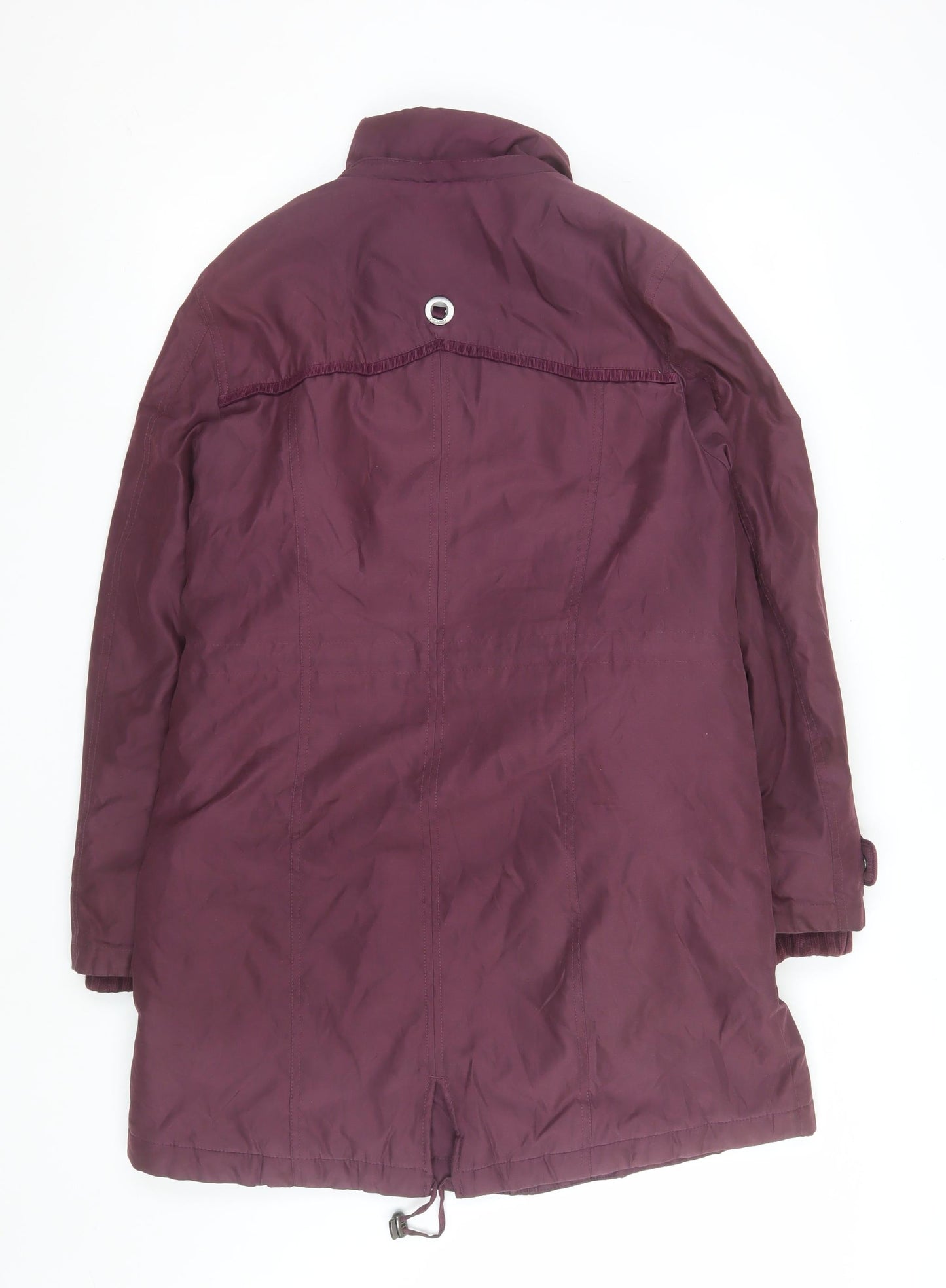 Marks and Spencer Women’s Purple Parka Coat M Long with Faux Fur Trim