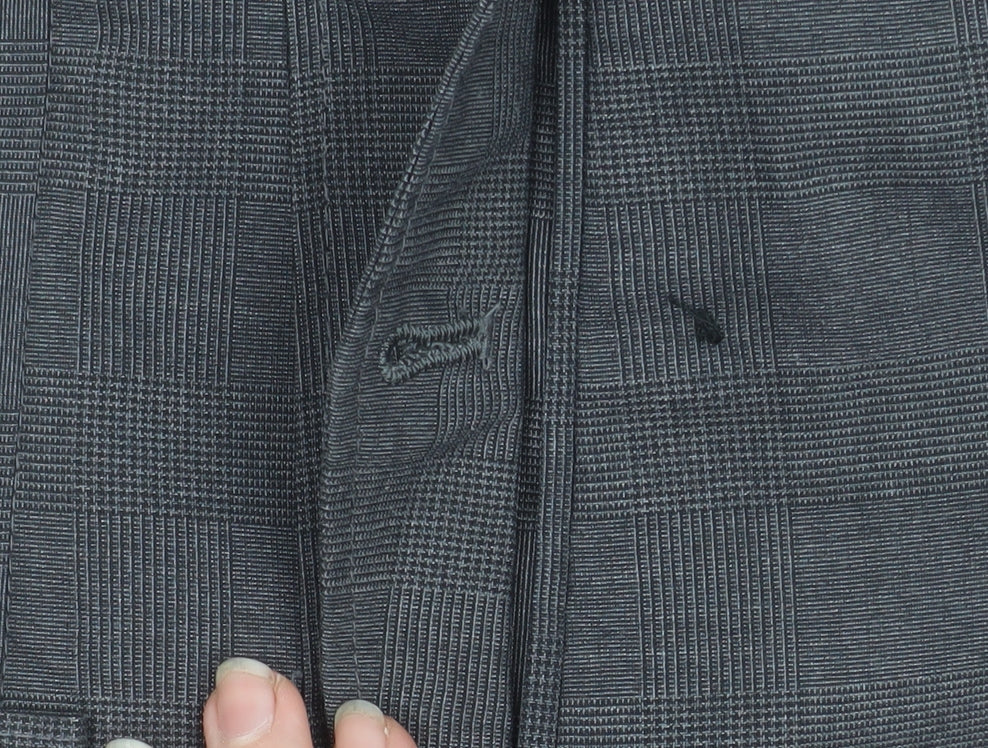 Next Men's Grey Check Dress Pants Trousers 34W 31L Regular Fit