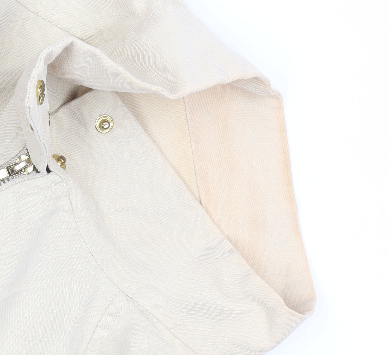Zara Women Beige Cotton Blend Mid-Length Basic Jacket Size 12