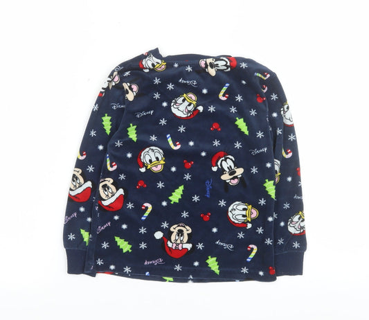Disney Girls Blue Christmas Fleece Pyjama Top 5-6 Years Mickey & Friends