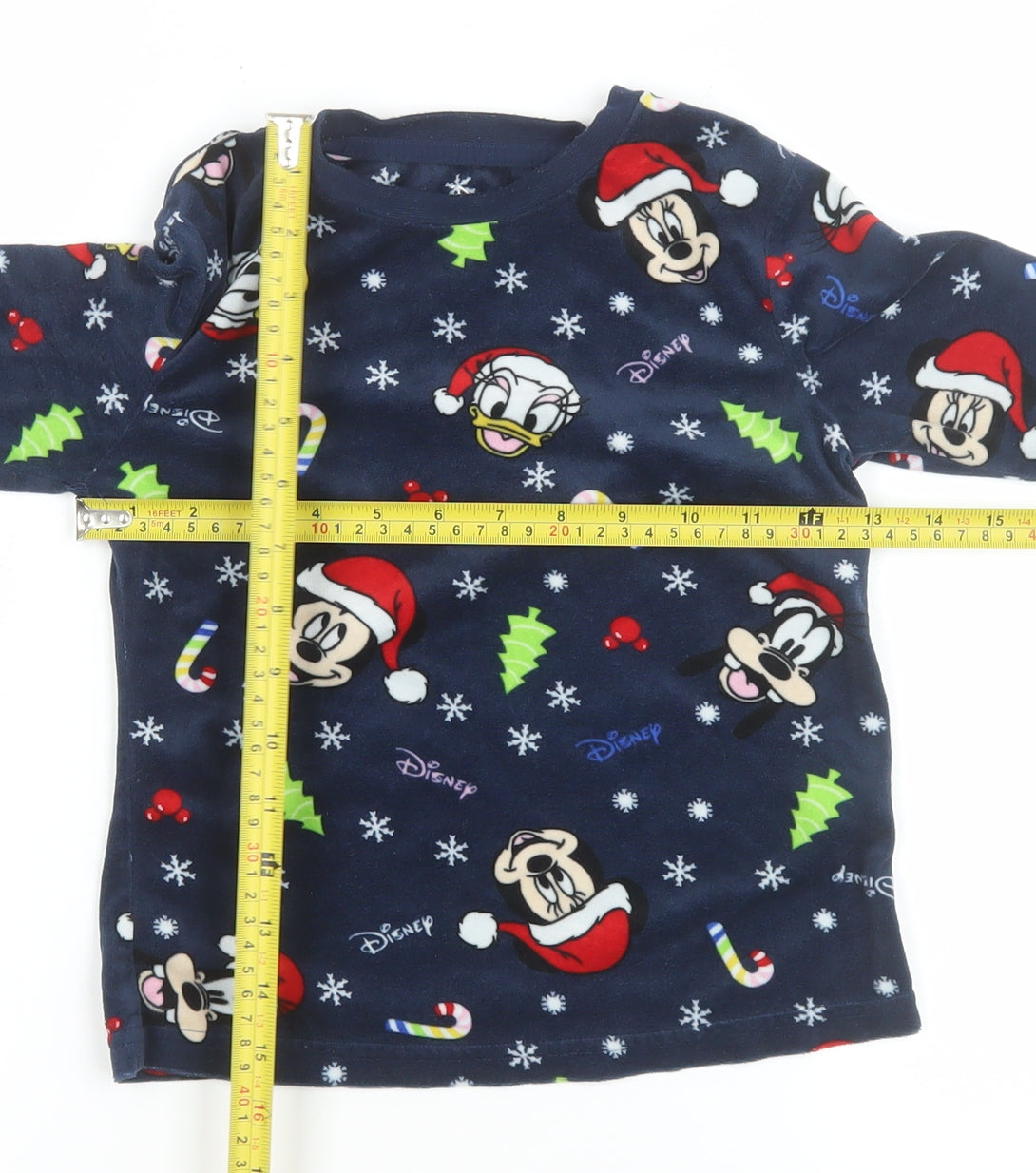 Disney Girls Blue Christmas Fleece Pyjama Top 5-6 Years Mickey & Friends