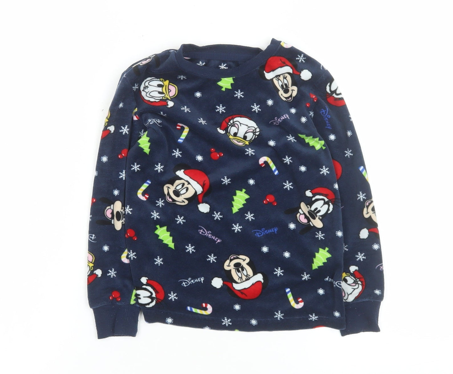 Disney Girls Blue Christmas Fleece Pyjama Top 5-6 Years Mickey & Friends