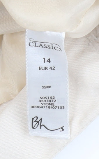 BHS Women’s Beige Size 14 Classic Full Zip Casual Jacket