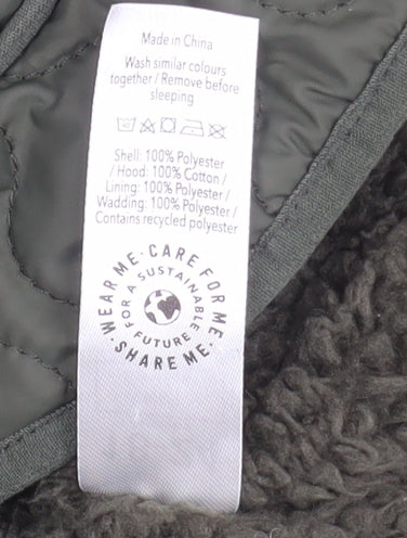 George Unisex Baby Green Quilted Hooded Jacket 18-24 Months