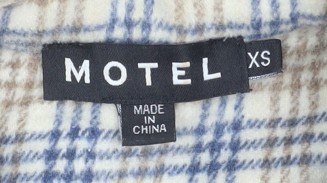 Motel Unisex Beige Check Flannel Button Jacket XS