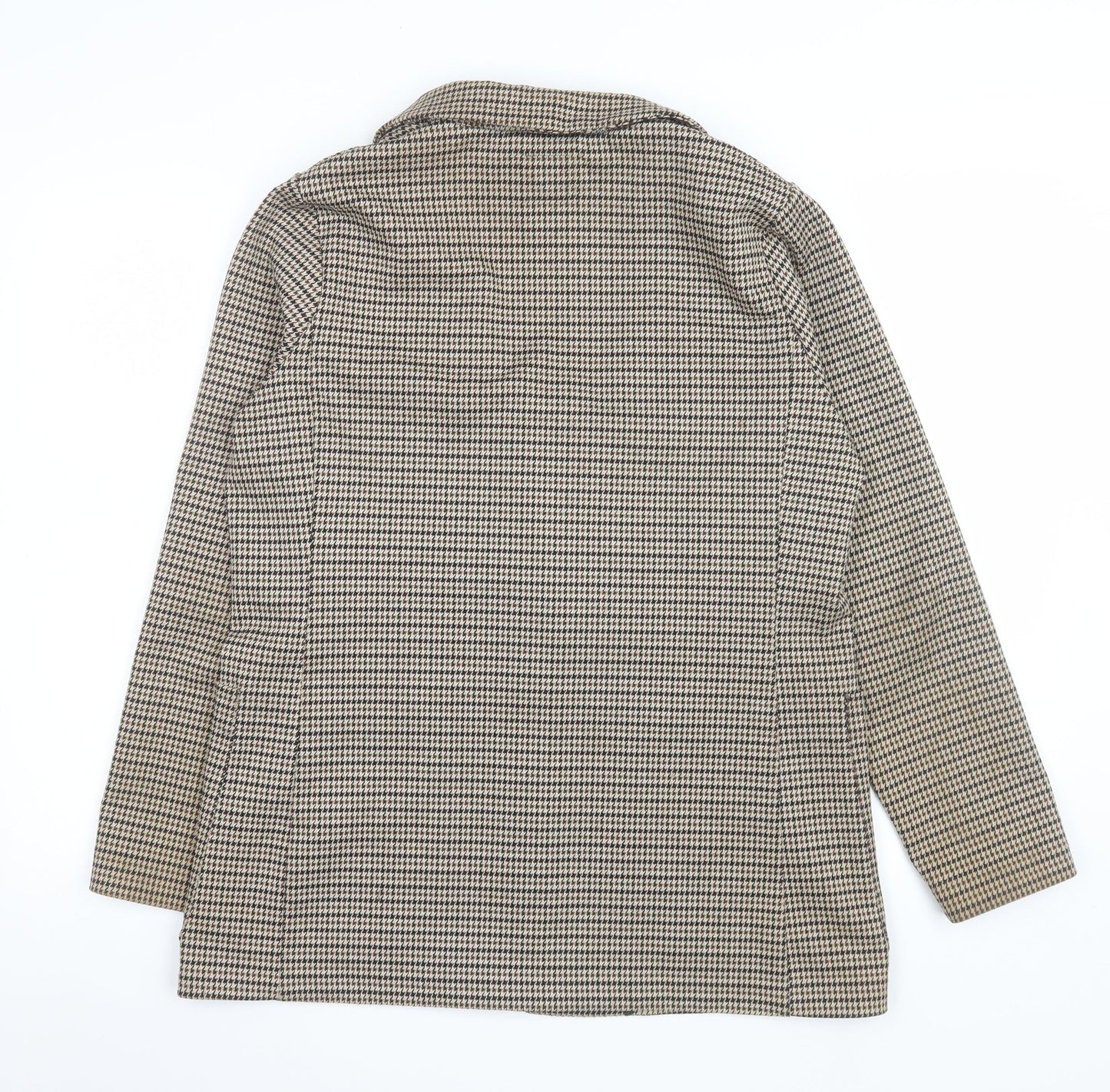 H&M Women’s Brown Houndstooth Blazer UK 14 Regular Fit Jacket