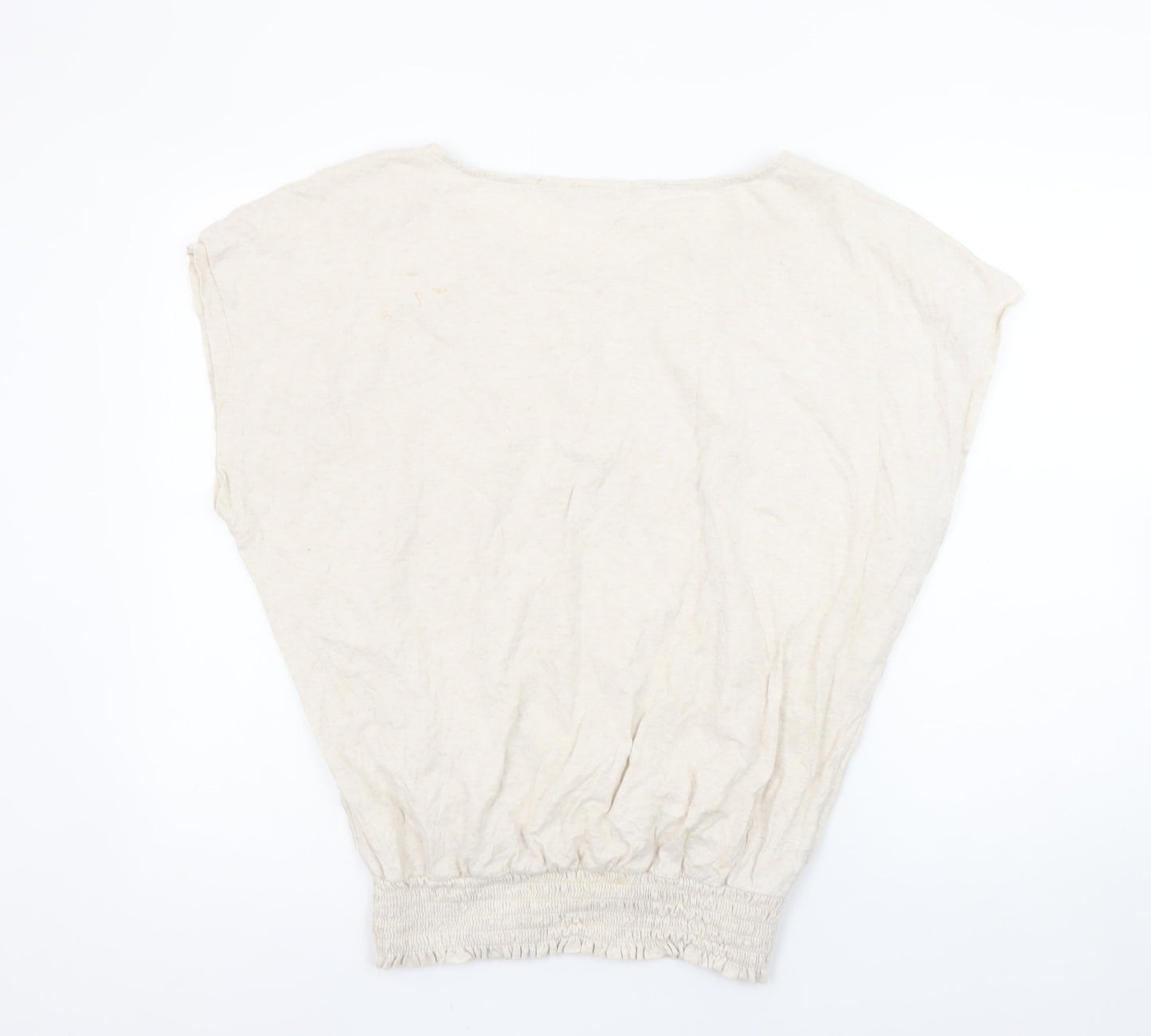 Next Women Beige 16 Basic Sleeveless Jersey Cotton T-Shirt
