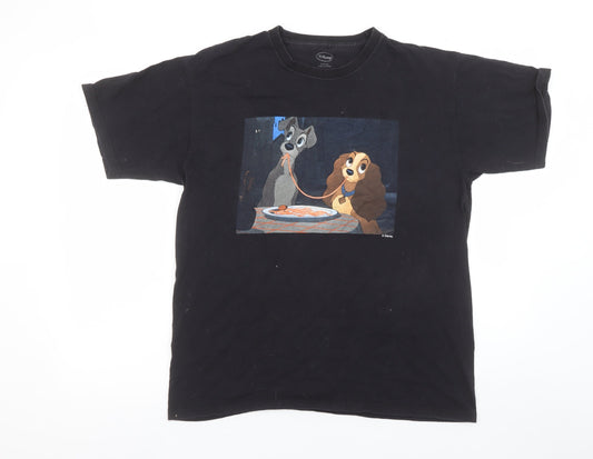 Disney Women’s Black Lady and the Tramp T-Shirt L