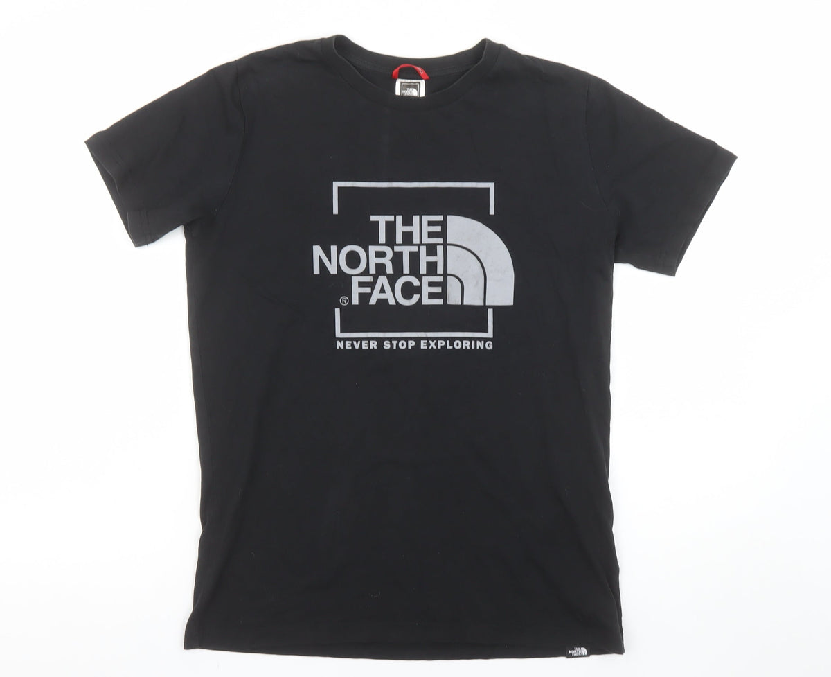 The North Face Boys Black XL T-Shirt Short Sleeve Cotton Outdoor Logo Tee