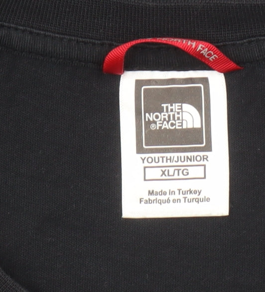 The North Face Boys Black XL T-Shirt Short Sleeve Cotton Outdoor Logo Tee