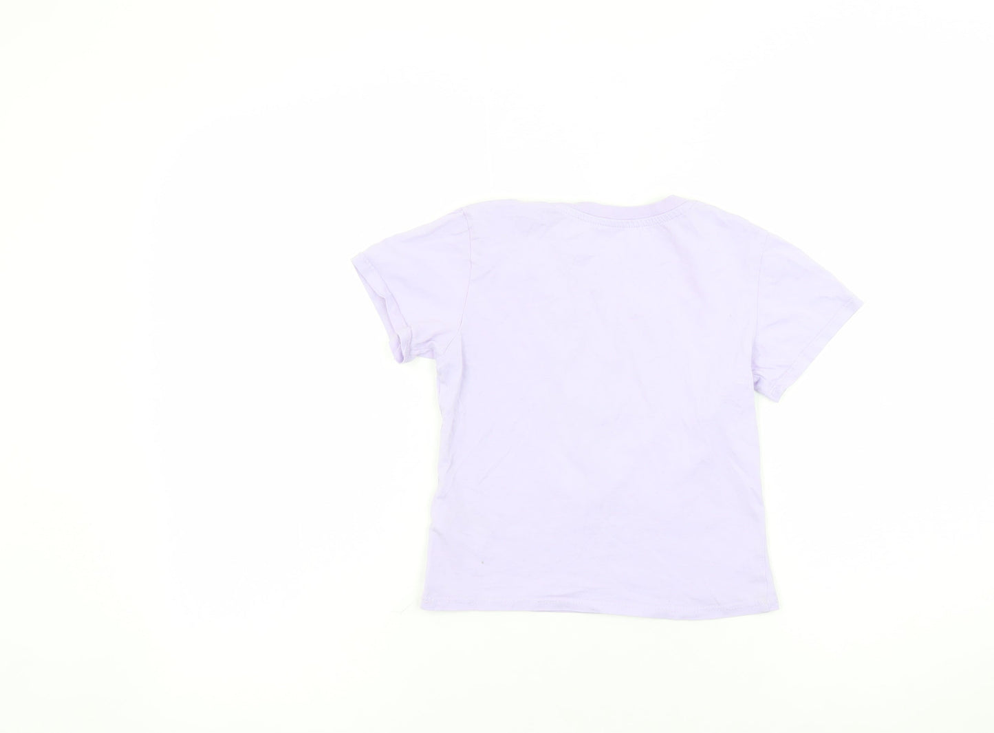 H&M Girls Purple Unicorn Graphic T-Shirt 4-6 Years Short Sleeve Cotton
