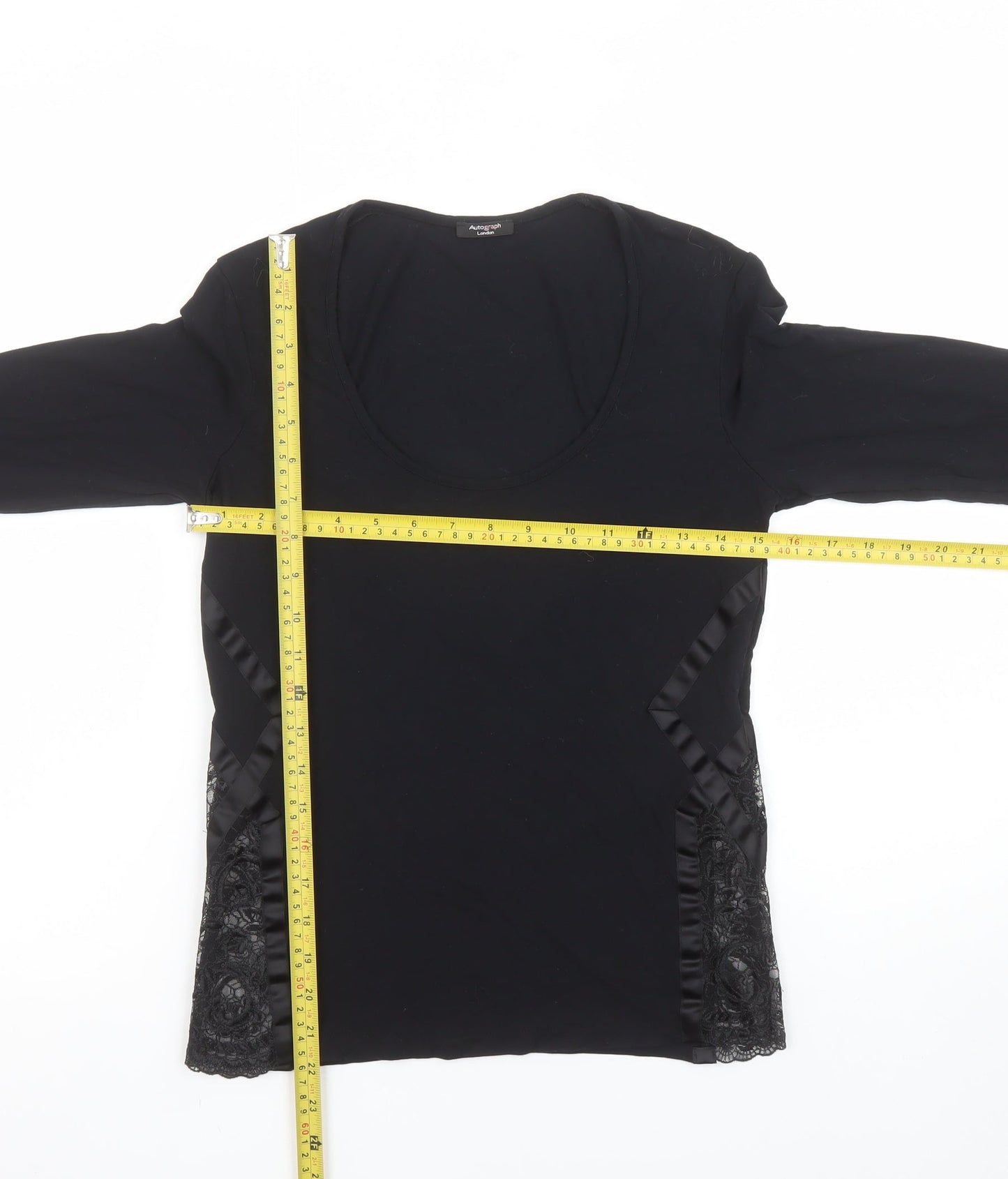 Marks and Spencer Autograph Women's Black Lace Long Sleeve Top Size M