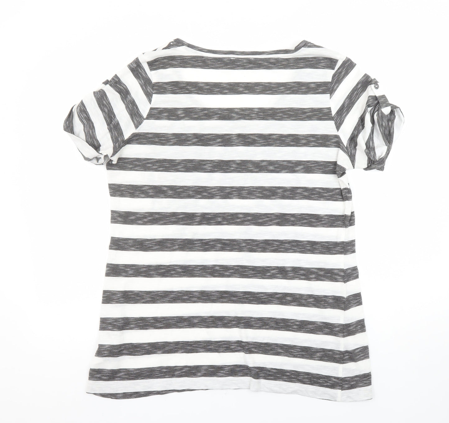 Marks and Spencer Women’s Grey Striped Floral Sequin T-Shirt Size 16