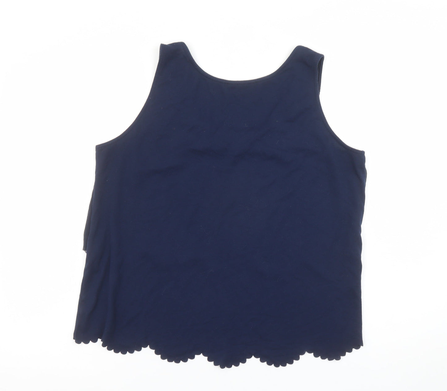 Savida Women's Blue Sleeveless Embroidered Tank Top Size 18