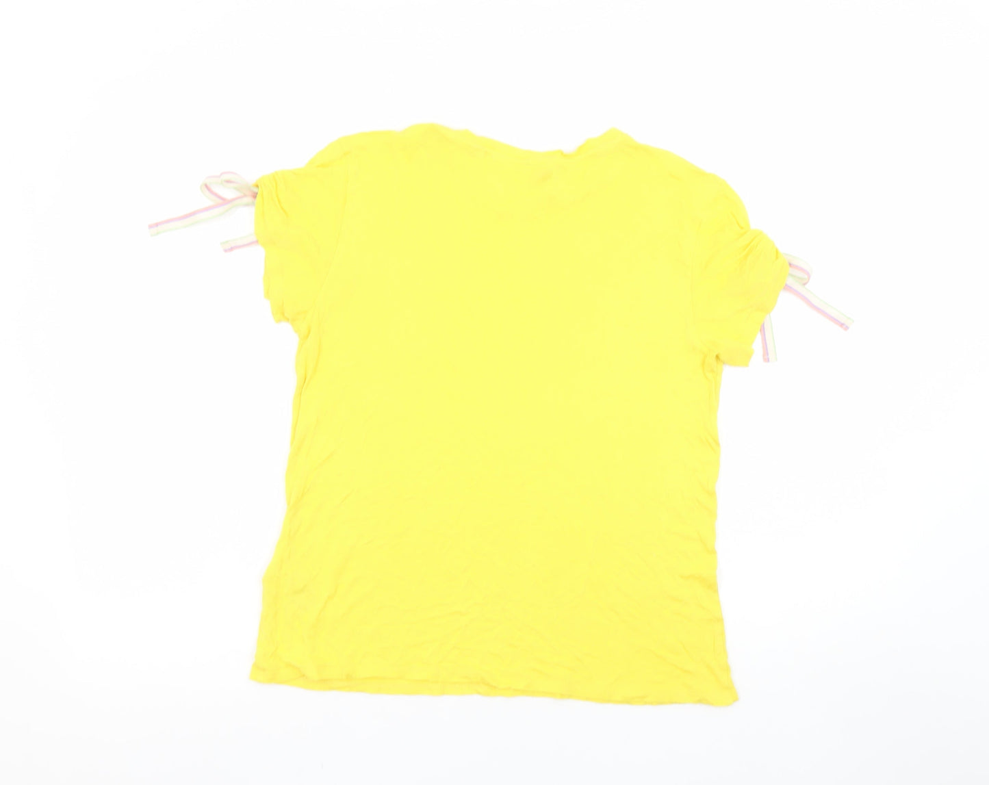 Ted Baker Women's Yellow Short Sleeve Viscose T-Shirt Size 10