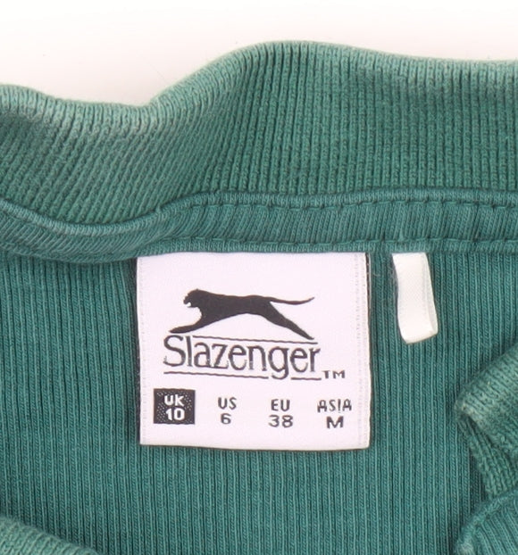 Slazenger Womens Green Cropped Polo Vest Top UK 10 Sleeveless